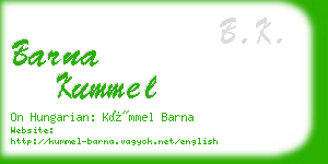 barna kummel business card